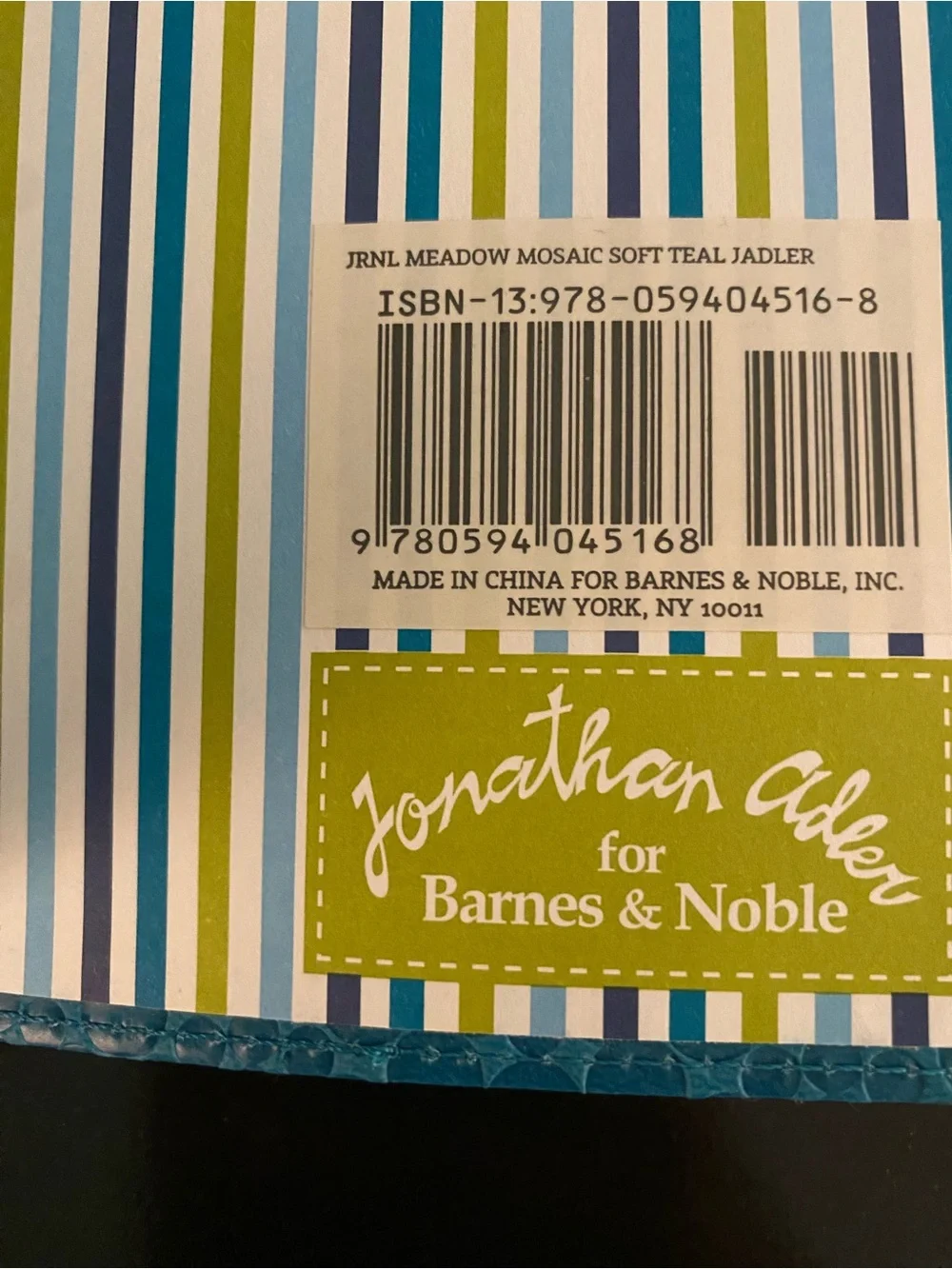 Jonathan Adler Meadow Mosaic Soft Teal Journal Barnes & Noble Limited Edition